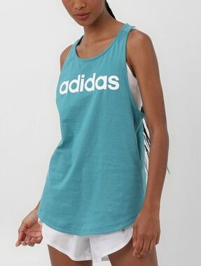 adidas Women's Blue Essentials Loose Logo Athletic Tank Top Size XL